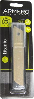 Лезвие сегм. Armero A512/118 Tytan 18мм (5 шт.) Лезвие сегм. Armero A512/118 Tytan 18мм (5 шт.)