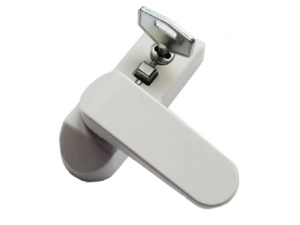 Блокиратор открывания окна флажковый с ключом белый Блокиратор открывания окна флажковый с ключом белый